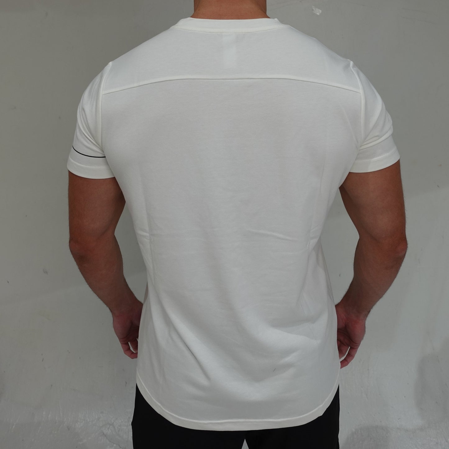 All Day Root Tee in white, short-sleeve casual t-shirt, back view, JETTIES