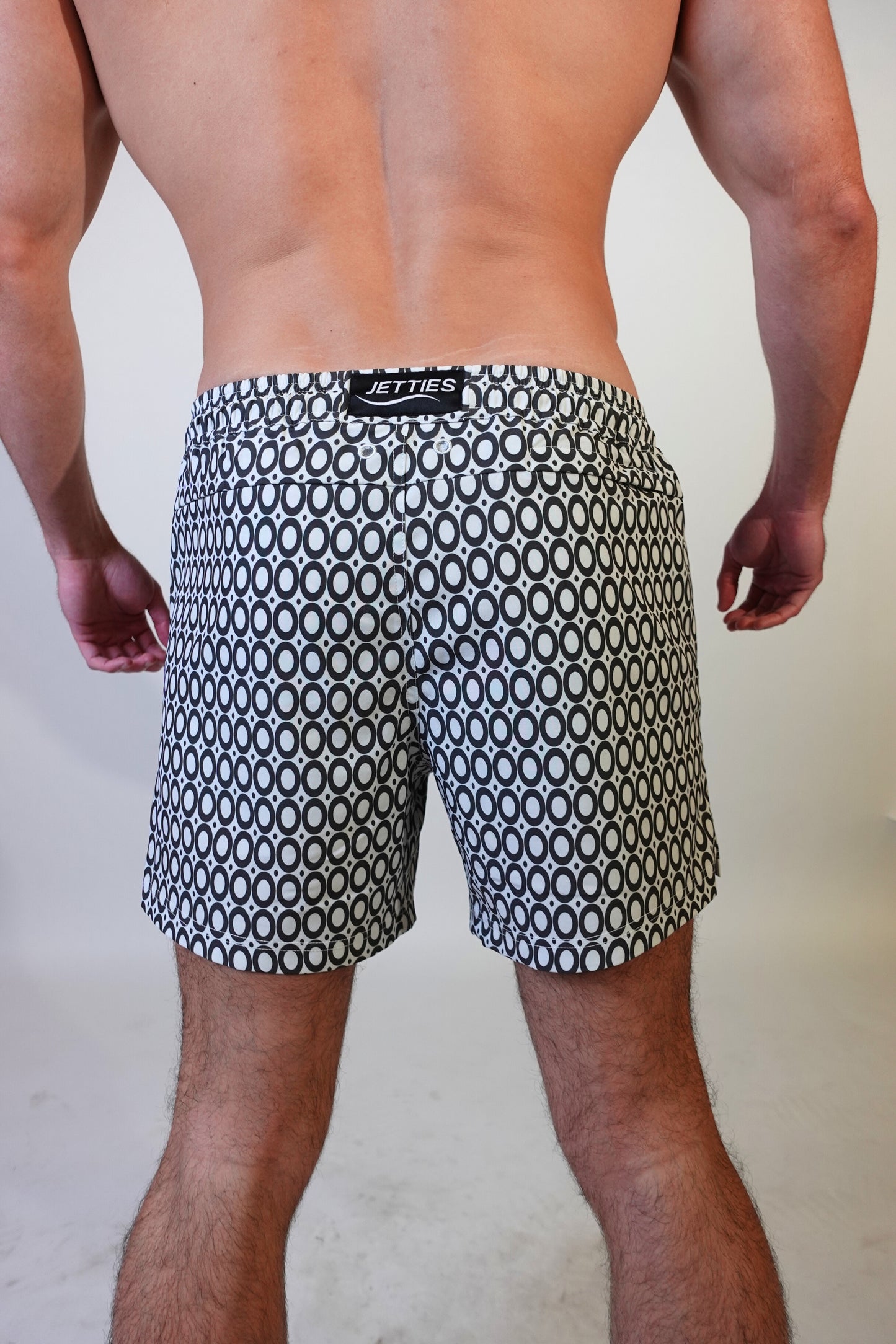 5 inch - Echo Pattern - Charcoal - Swim Short Back View