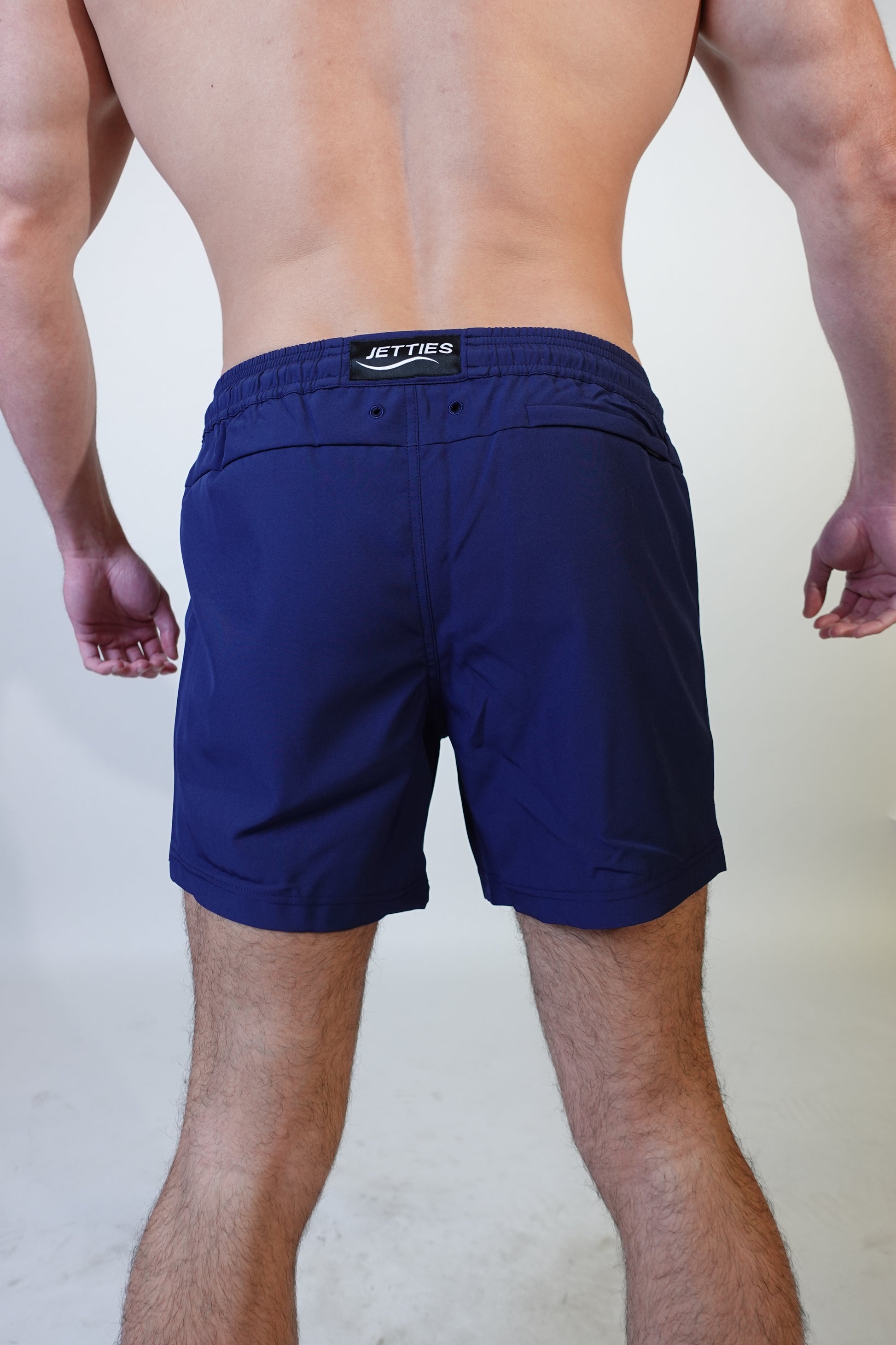 5 inch - Navy Swim Short Back View