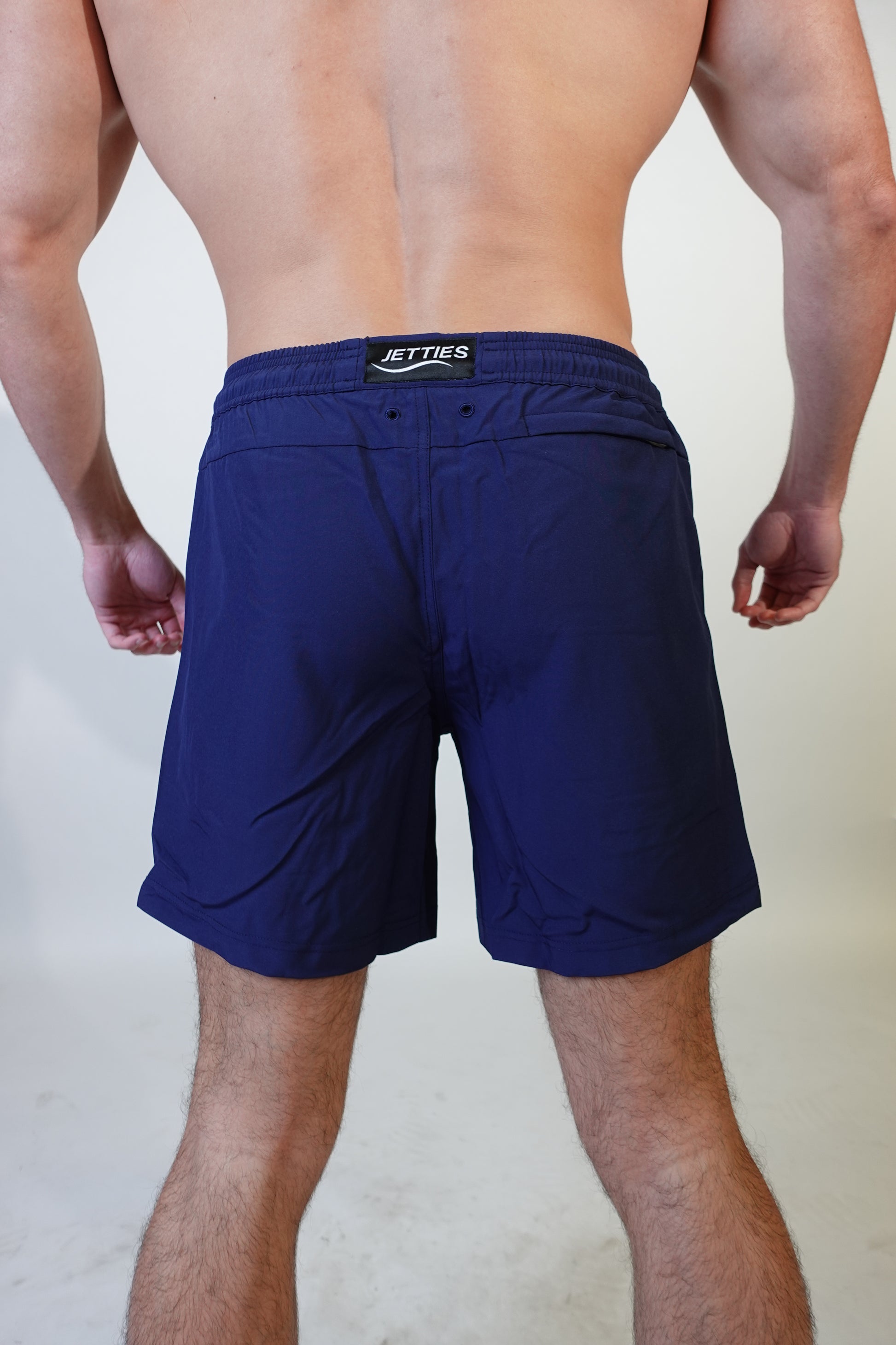 7 inch - Navy Swim Short Back View