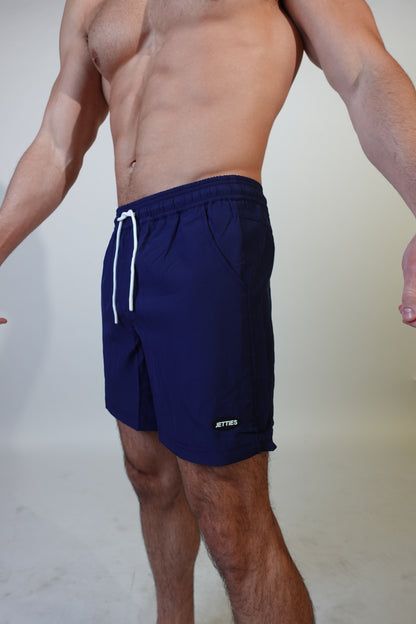 7 inch - Navy Swim Short Side View