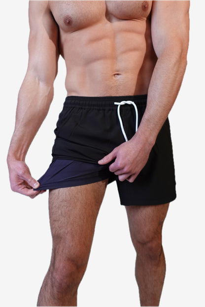 5 inch - Solid Lavender Swim Trunks Liner View