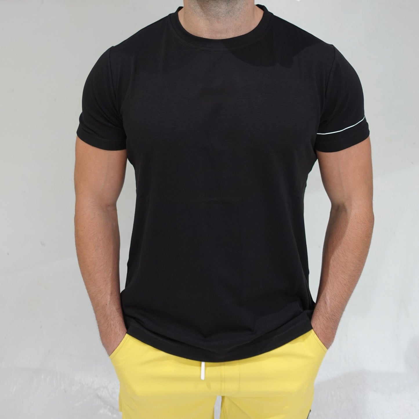 All Day Root Tee in black, short-sleeve casual t-shirt, front view 2, JETTIES