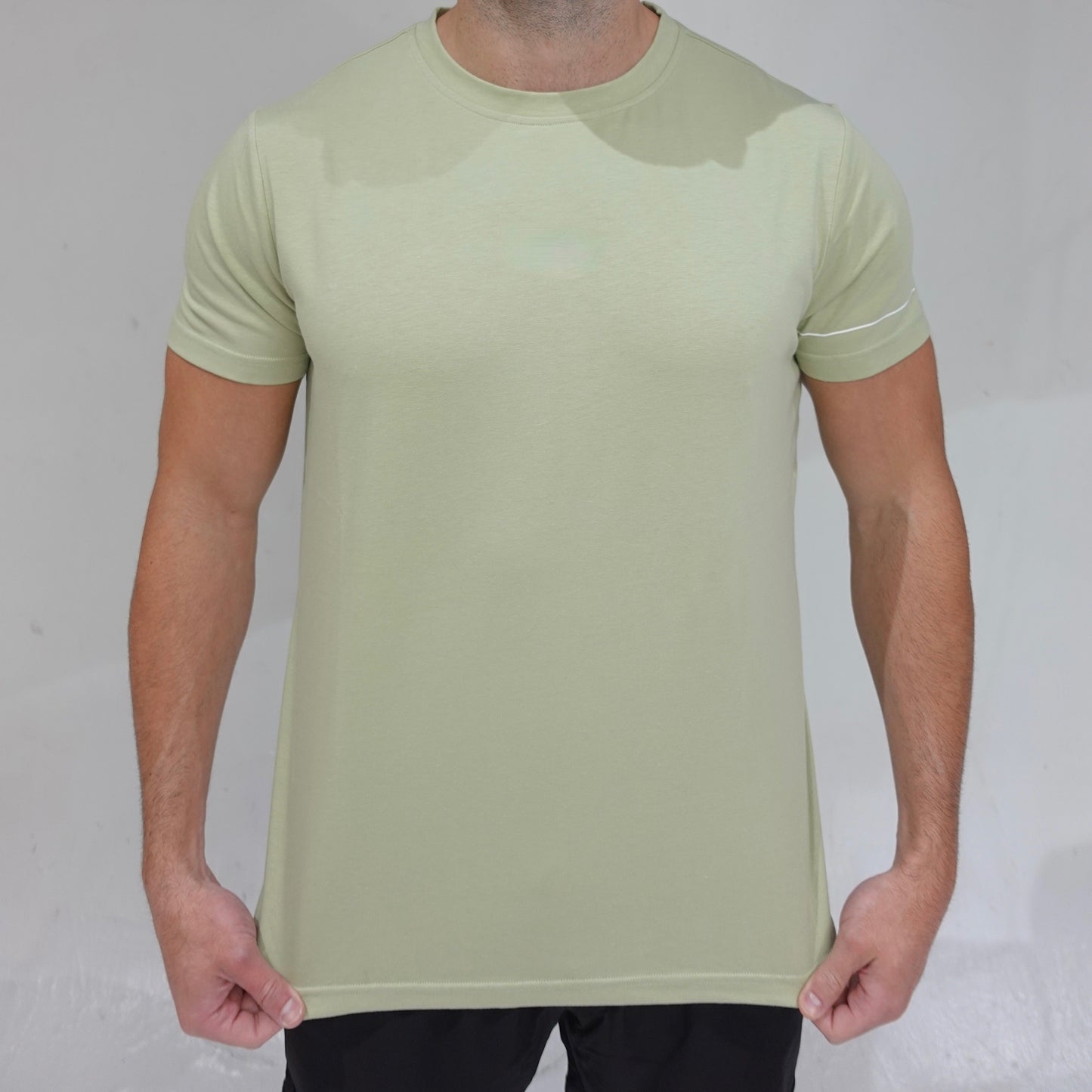 All Day Root Tee in matcha green, short-sleeve casual t-shirt, front view, JETTIES