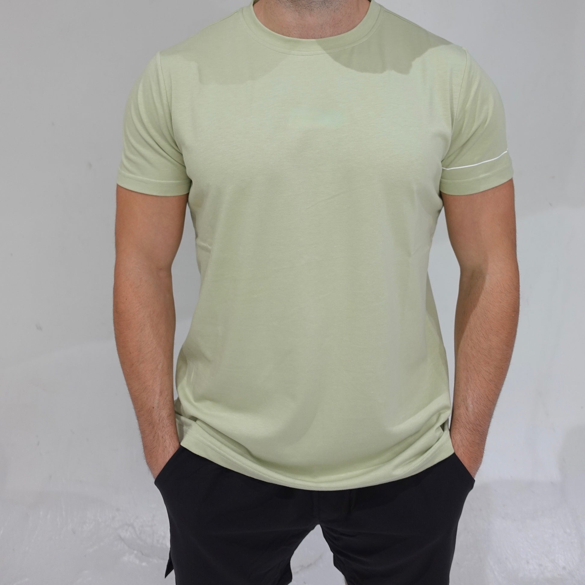 All Day Root Tee in matcha green, short-sleeve casual t-shirt, front view 2, JETTIES